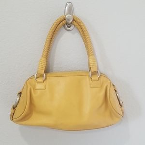 Cole Haan Mustard Yellow Braided Handle Satchel
